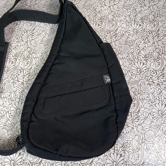 AmeriBag Black Nylon Shoulder Bag Sling Purse - Picture 2 of 10